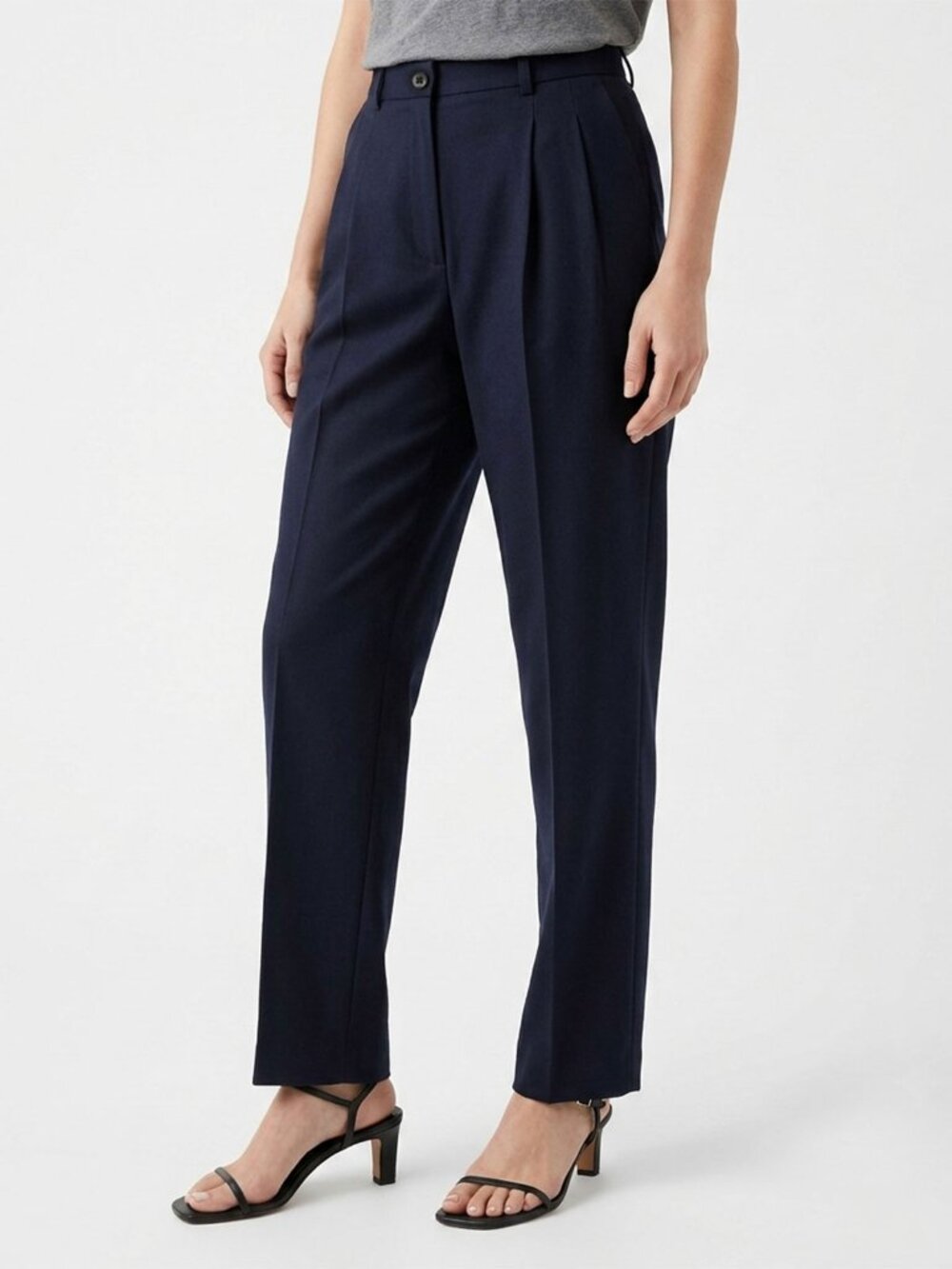 Vintage 80s Nth Degree Virgin Wool Trousers High Rise Navy Blue Pants Size 24